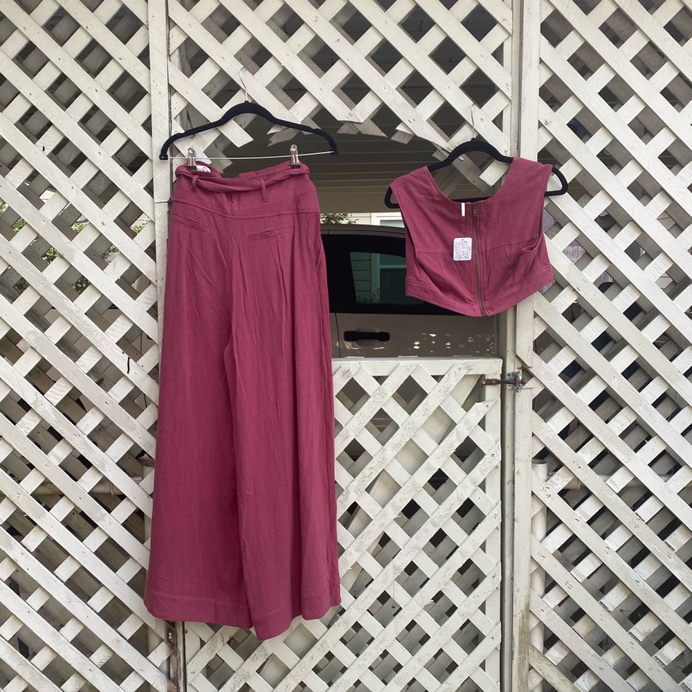 SOLD Free people burgundy two piece set - Picture 5 of 7